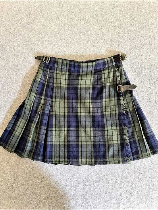 Laura Ashley Dresses & Skirts - Laura Ashley Vintage Wool Great Britain Plaid Tartan Mini Skirt XS 90s Grunge